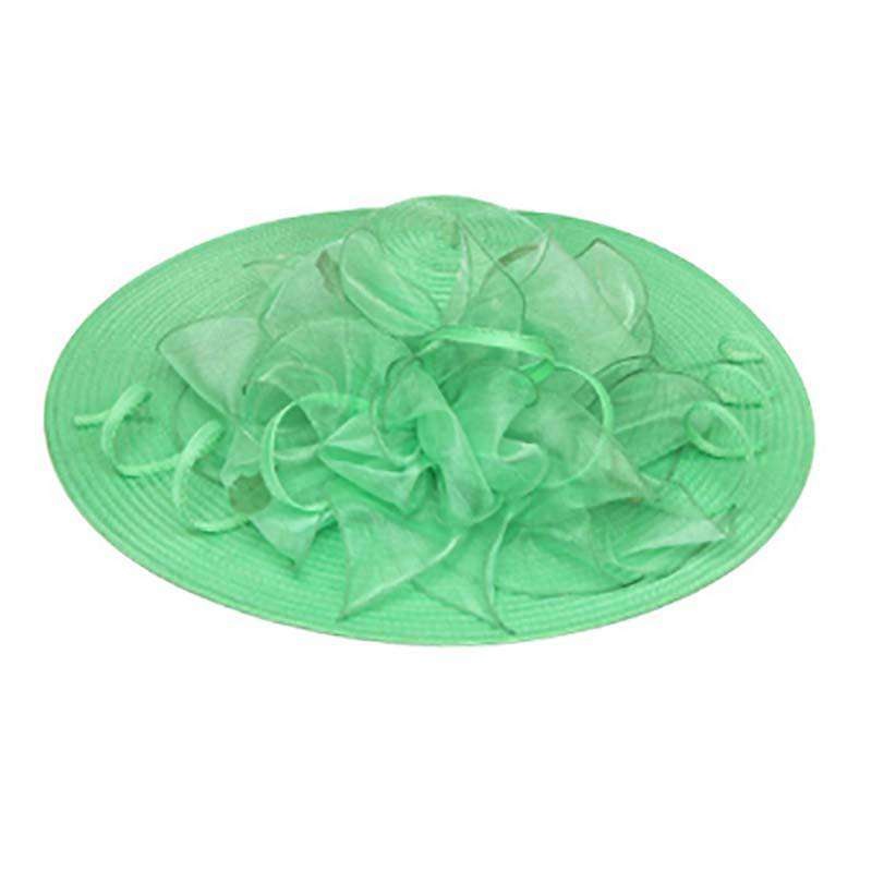 Crain and Ruffle Organza Hat Green