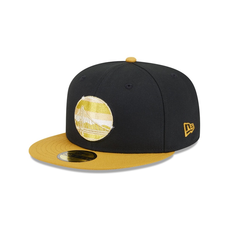 Golden State Warriors Metallic Gold Logo 59FIFTY Fitted Hat 7