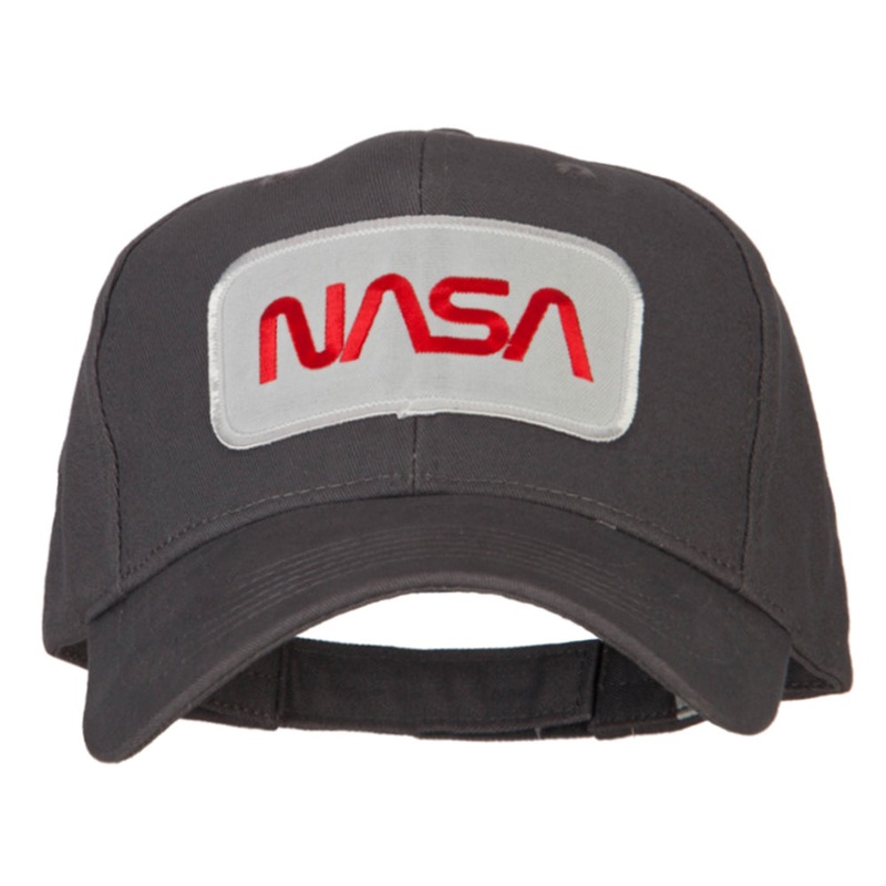 NASA Logo Patched New Big Size High Profile Cap Grey XL-3XL
