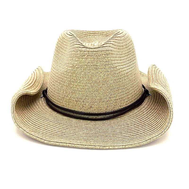Petite Size Straw Cowboy Hat with Chin Cord – Boardwalk Style Natural Small (55 cm)