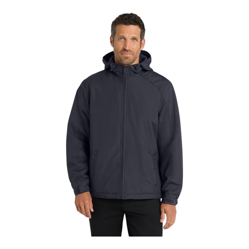 Port Authority J327 Hooded Charger Jacket Battleship Grey XS