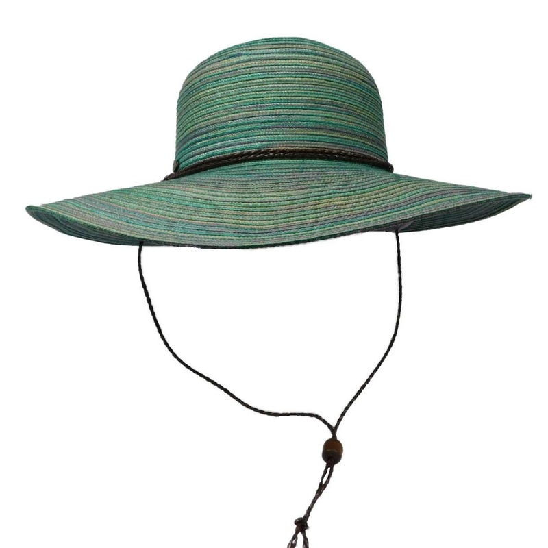 Saltwater Taffy Polybraid Wide Brim Beach Hat – DPC Sun Hats Teal Medium (57 cm)