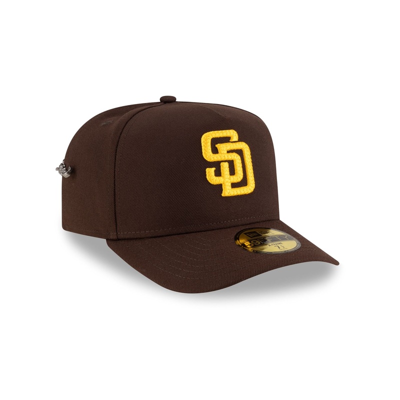 San Diego Padres Script Safety Pin 59FIFTY A-Frame Fitted Hat 7