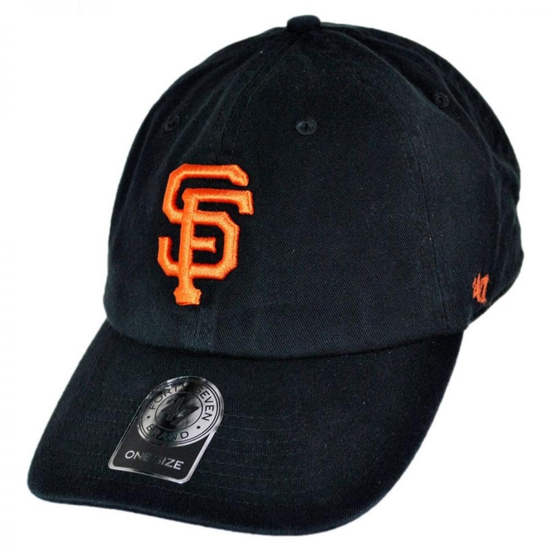 San Francisco Giants MLB Clean Up Strapback Baseball Cap Dad Hat BLACK ADJUSTABLE