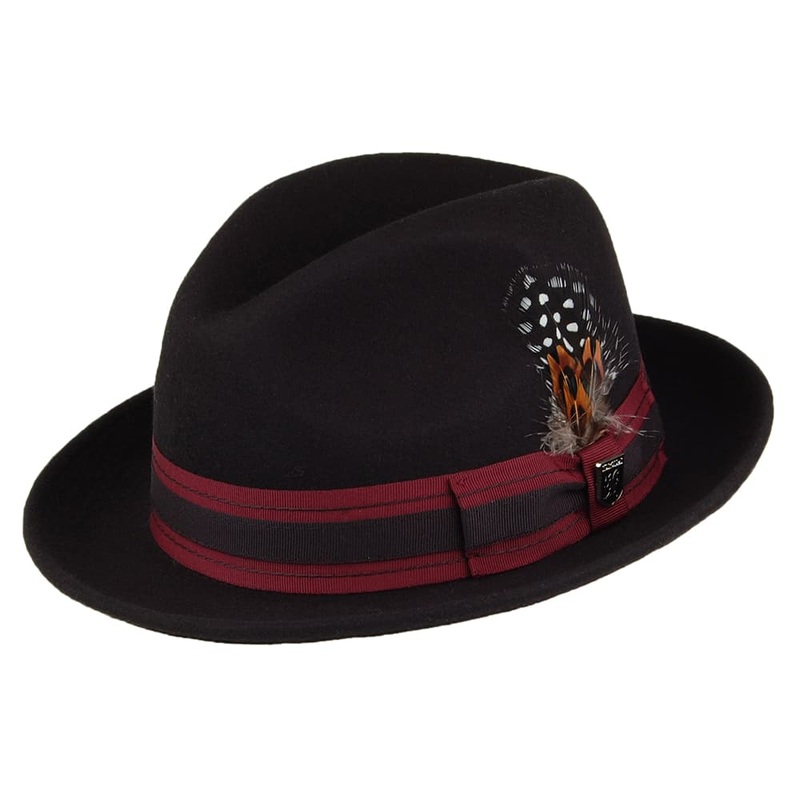 Stacy Adams Hats Irving Pinch Crown Wool Felt Trilby Hat – Black S