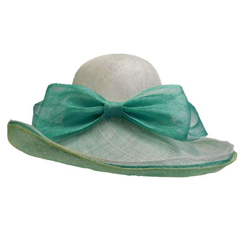 Up Turned Brim Layered Sinamay Hat Mint