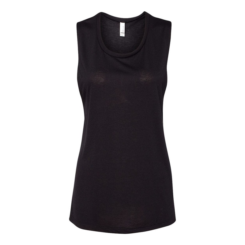 Bella + Canvas 8803 Women’s Flowy Scoop Muscle Tank – Black Black S