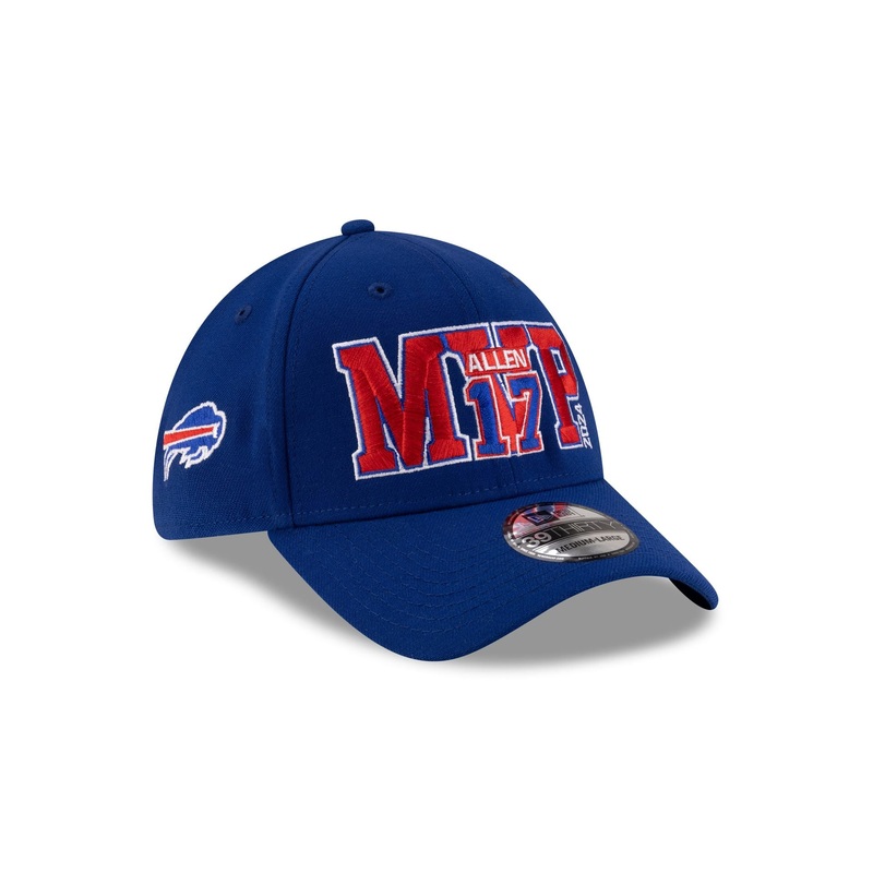 Buffalo Bills Josh Allen MVP Royal Blue 39THIRTY Stretch Fit Hat S/M