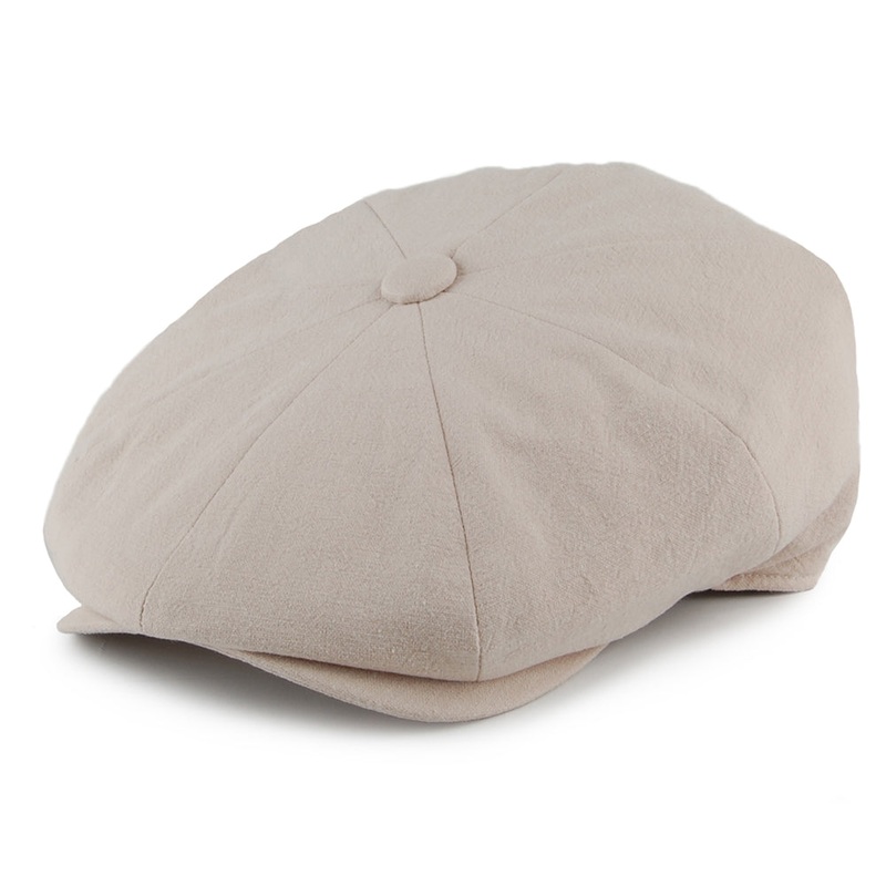 Christys Hats Alfie Heavy Linen Newsboy Cap – Stone S