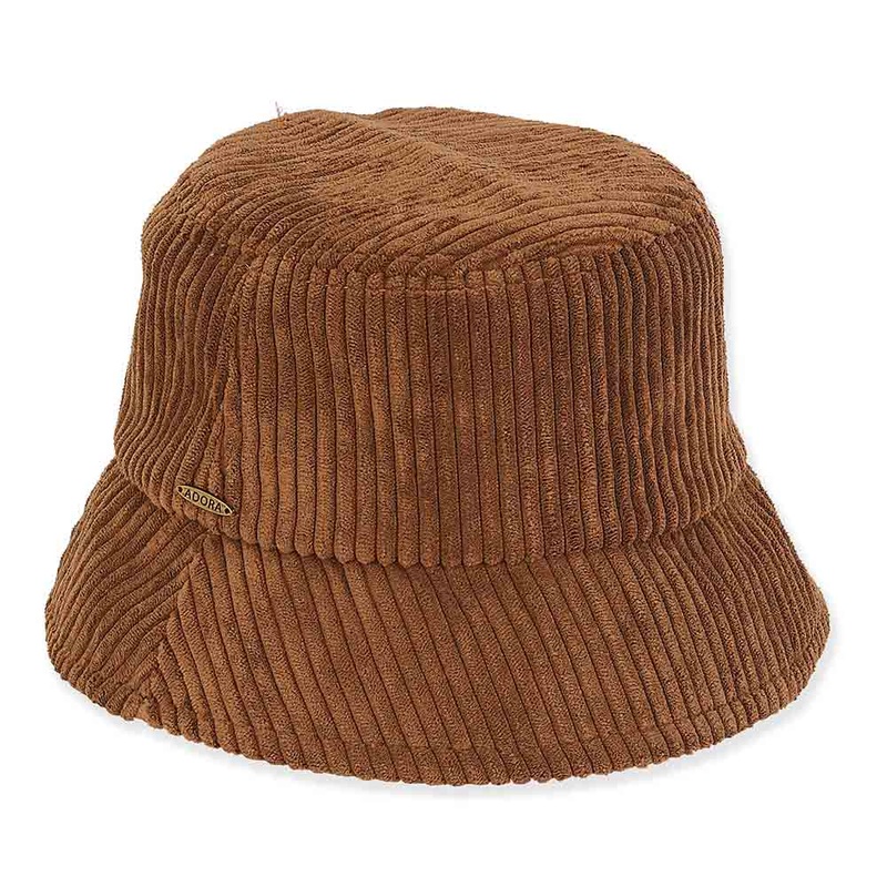 Corduroy Bucket Hat – Adora Hats Brown OS (57 cm)