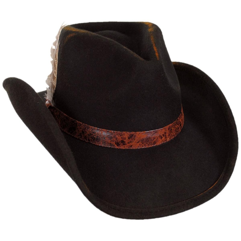 Kamela Wool Felt Western Hat CHOCOLATE ONE SIZE FITS MOST