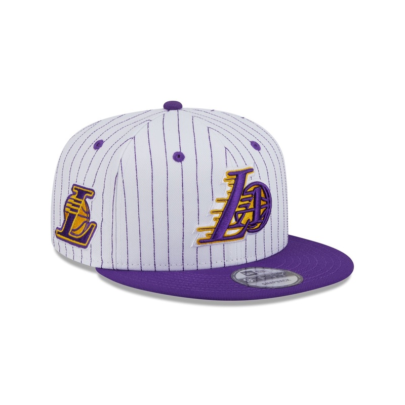 Los Angeles Lakers Deceptor Pinstripe 9FIFTY Snapback Hat One Size