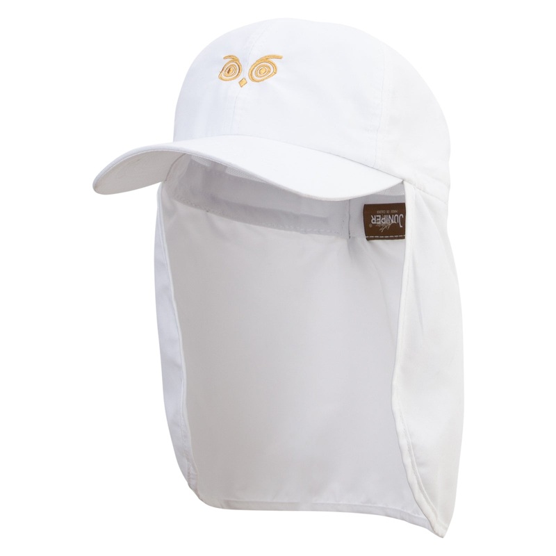 Owl Eyes Icons Embroidered Flap Hats White One Size