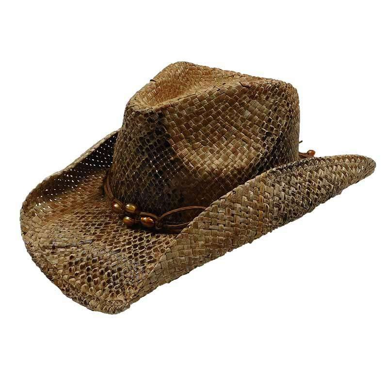 Seagrass Western Hat with Macrame Band – Scala Hats Tea