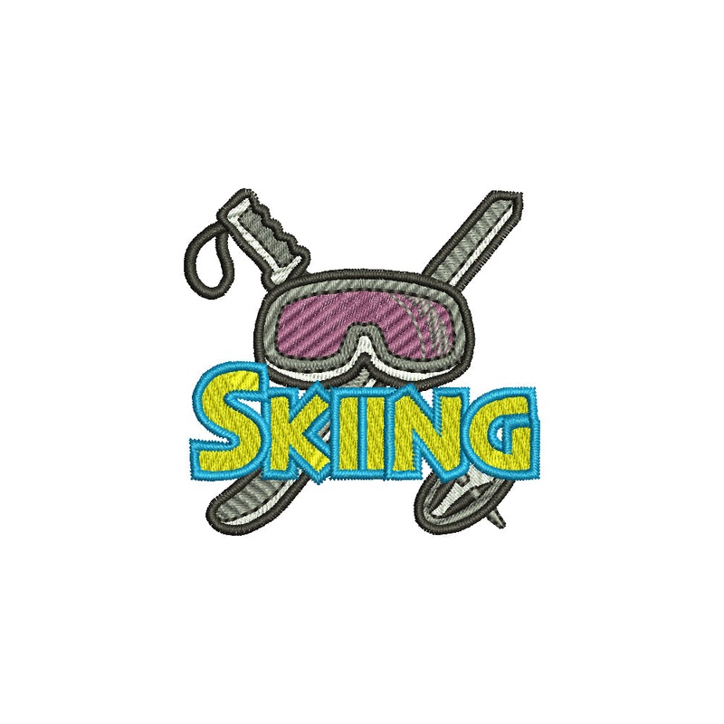 Skiing Logo with Pole and Goggle Default Title One Size