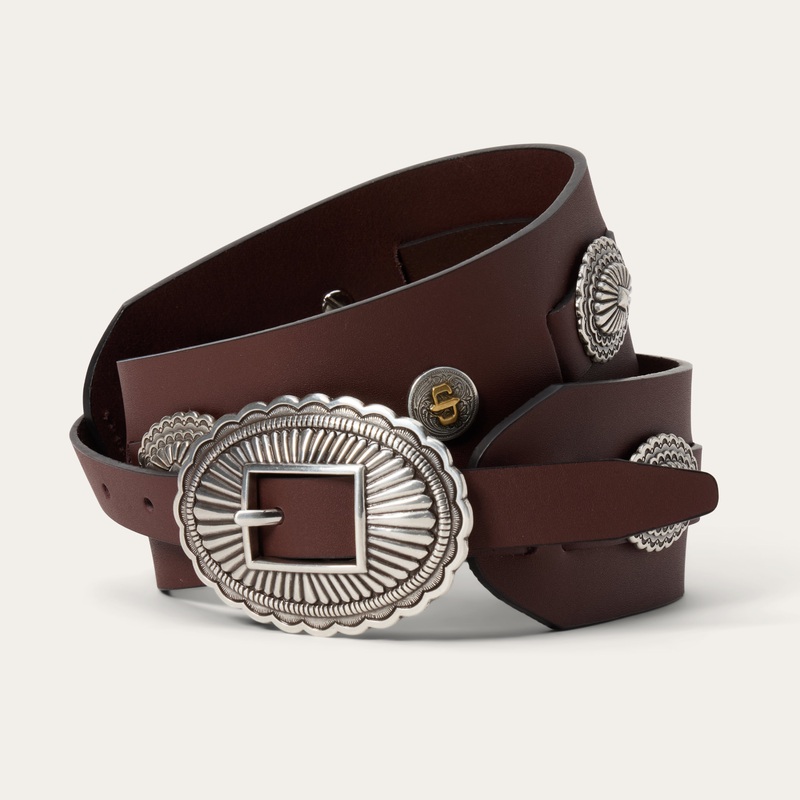 Southwestern Concho Wide Belt Brown S