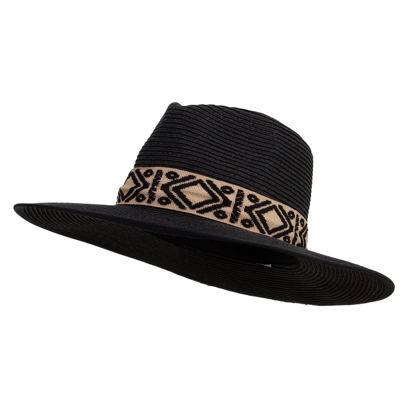 UPF 50+ Women’s Paper Braid Ribbon Dressy Hat Black One Size
