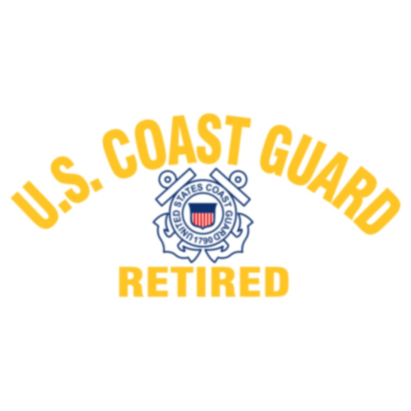 US Coast Guard Retired Heat Transfers Sticker Yellow One Size