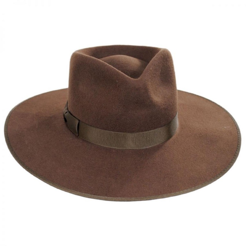 Wool Felt Rancher Fedora Hat COCOA S