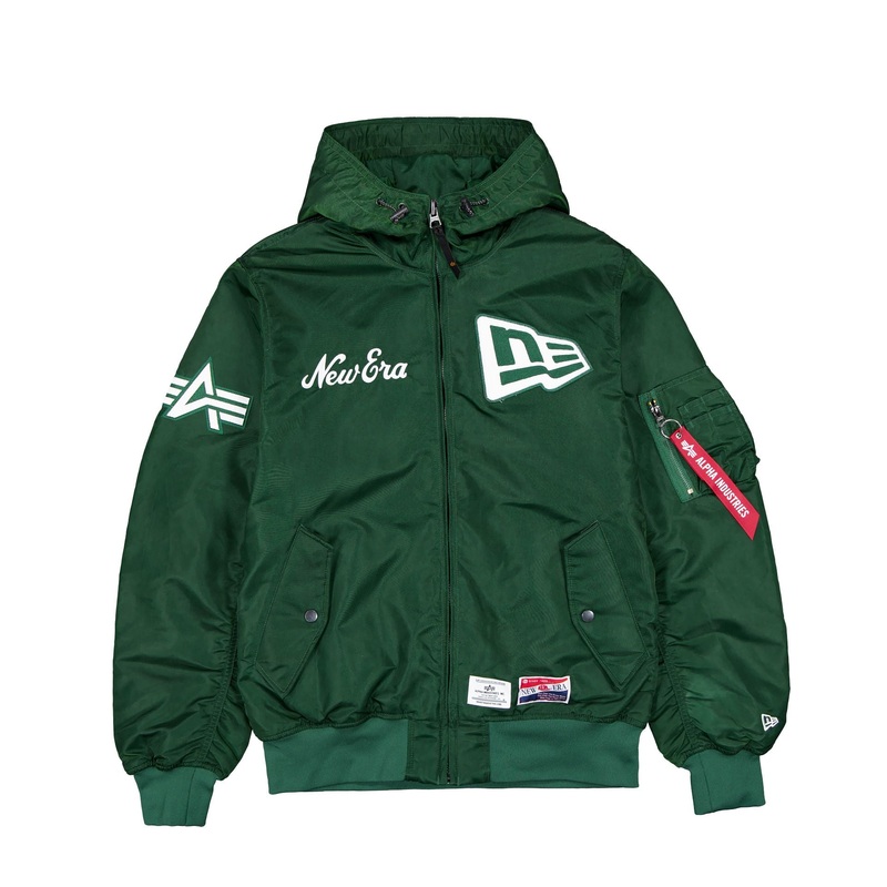 Alpha Industries x New Era Cap L-2B Hooded Bomber Green Jacket S