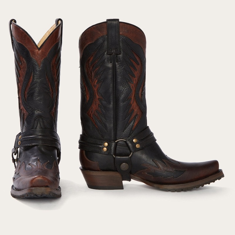 Biker Outlaw Oiled Leather Cowboy Boot Brown 7 D