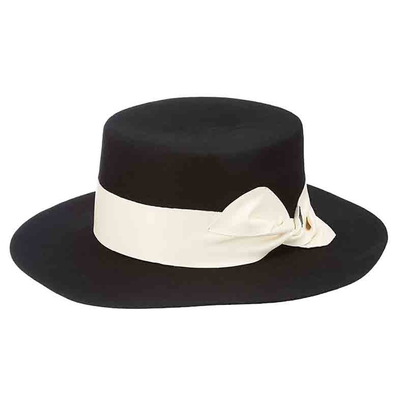 Black Wool Felt Gaucho Hat – Seville by Brooklyn Hats Black Medium (57 cm)