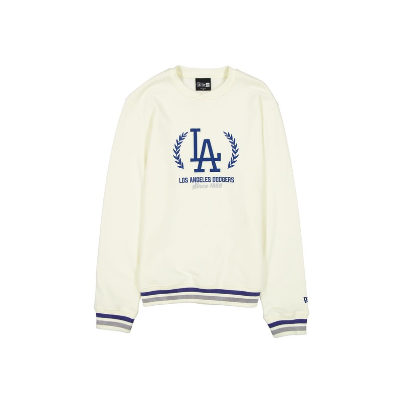 Los Angeles Dodgers Throwback Chrome White Crewneck S