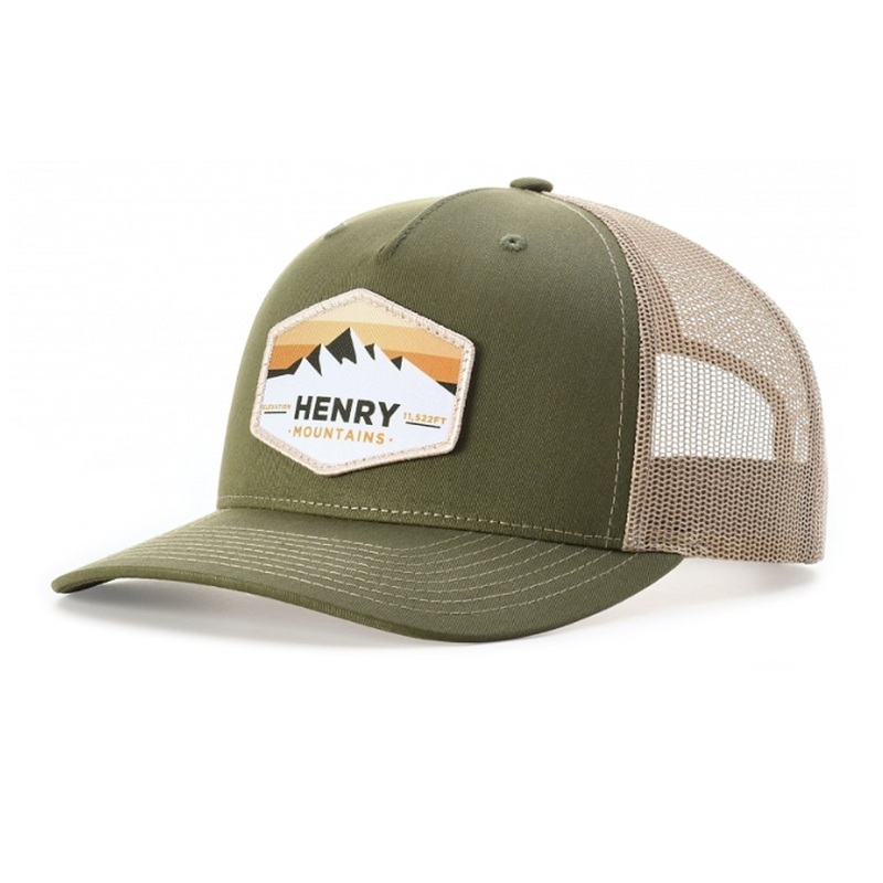 Lot of 12 Hats Richardson 112FP 5-Panel Premium Trucker Snapback Hat Army Olive Green/Tan (12 hats total)