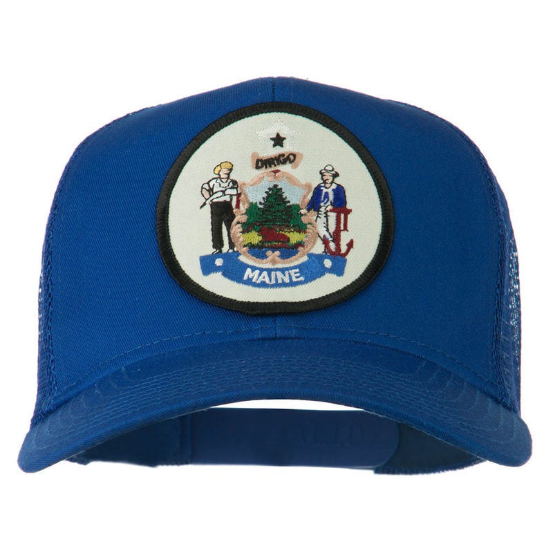 Maine State Patched Mesh Cap Royal One Size