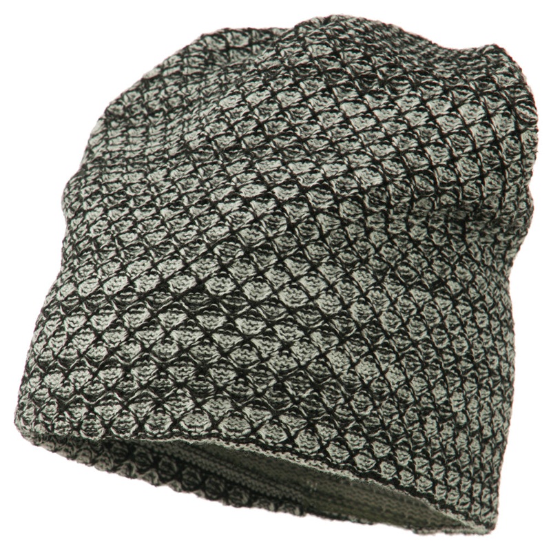 Multi Pattern Reversible Beanie Black One Size