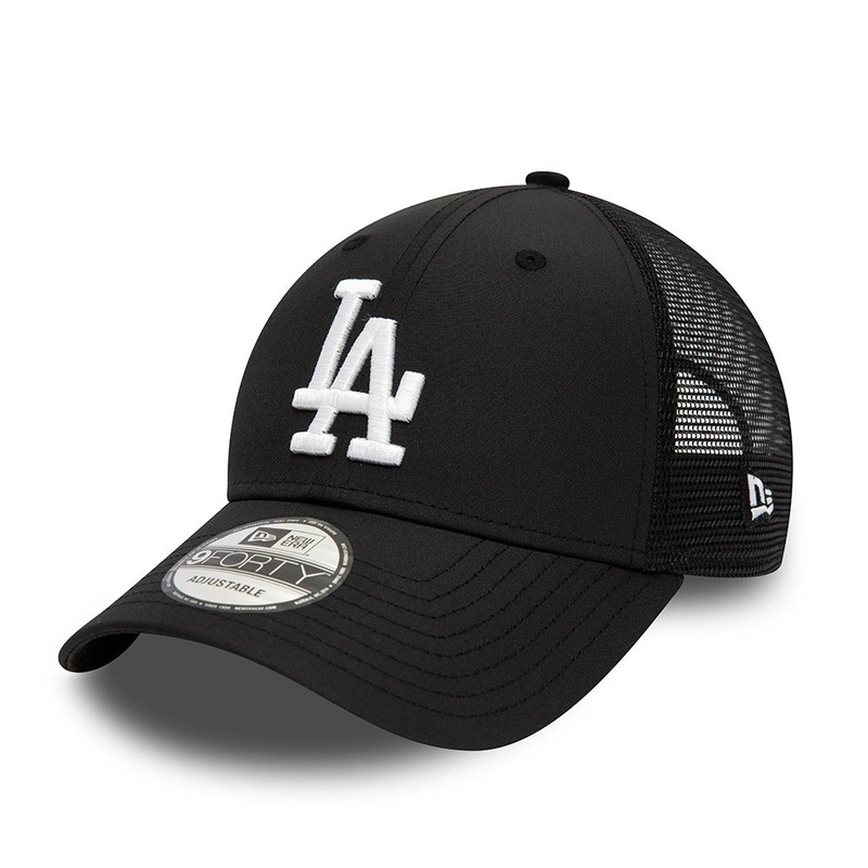 New Era 9FORTY L.A. Dodgers Trucker Cap – MLB Home Field – Black-White Adjustable