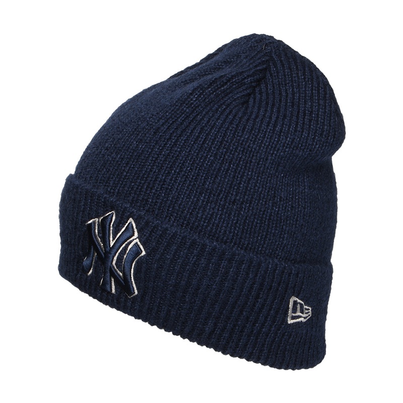 New Era New York Yankees Cuffed Beanie Hat – MLB World Series Patch – Navy Blue 1-Size
