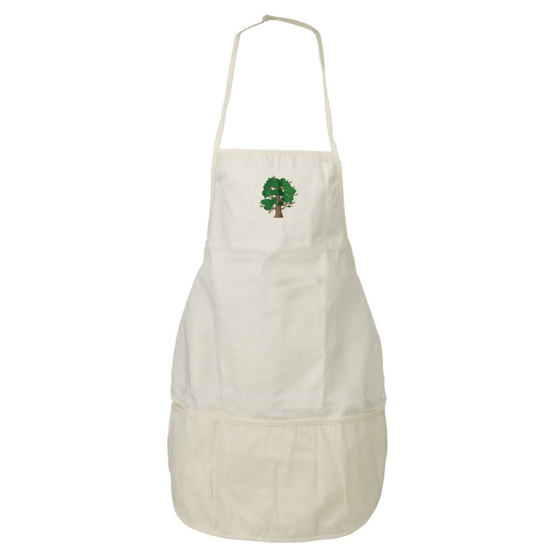 Oak Embroidered Solid Chef’s Apron Natural One Size