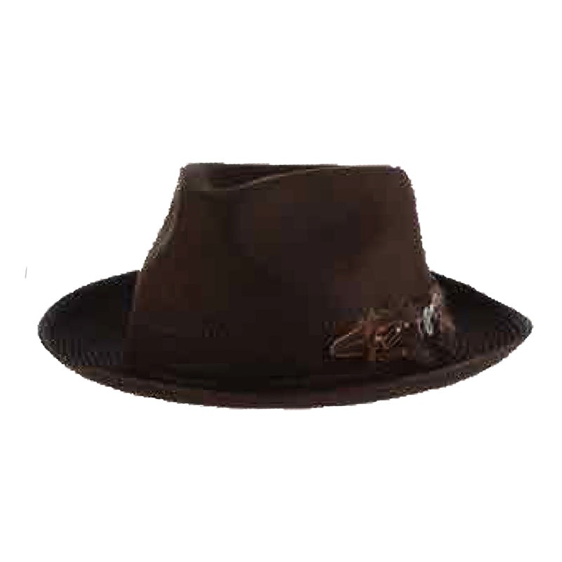 Performer Wool Crown Straw Brim Fedora – Carlos Santana Hats Brown Medium (57 cm)
