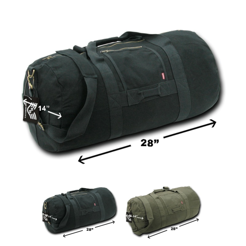 Rapid Dominance Tactical Heavy Duffle Bags, Patrol Ready, Canvas GI Bag, Medium, 70L – R32 Black