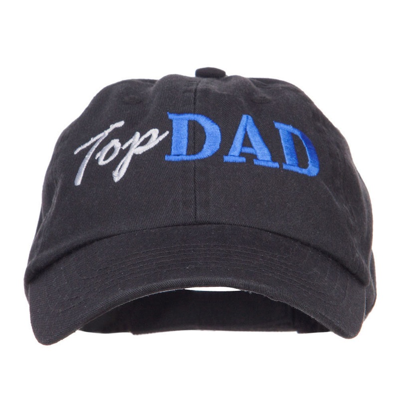 Top Dad Letters Embroidered Low Profile Cap Black One Size