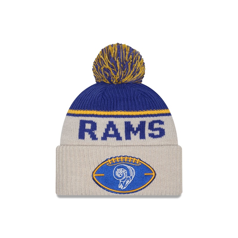 Los Angeles Rams 2024 Cold Weather Historic Pom Knit Hat One Size