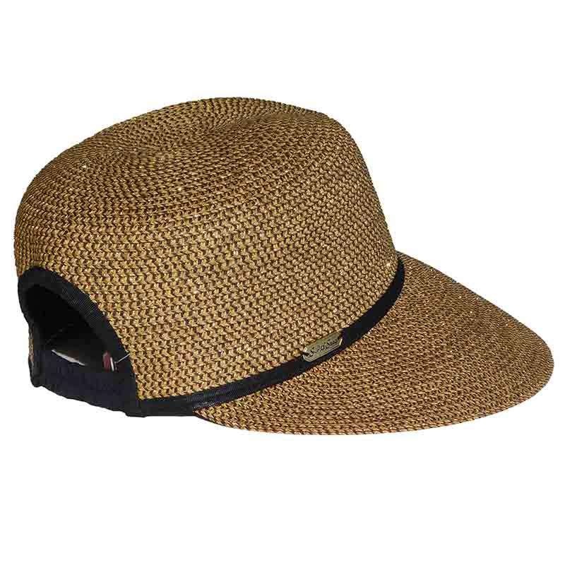 Metallic Ponytail Facesaver Hat – Sun ‘N’ Sand Hats Brown-Gold M/L (57-59 cm)