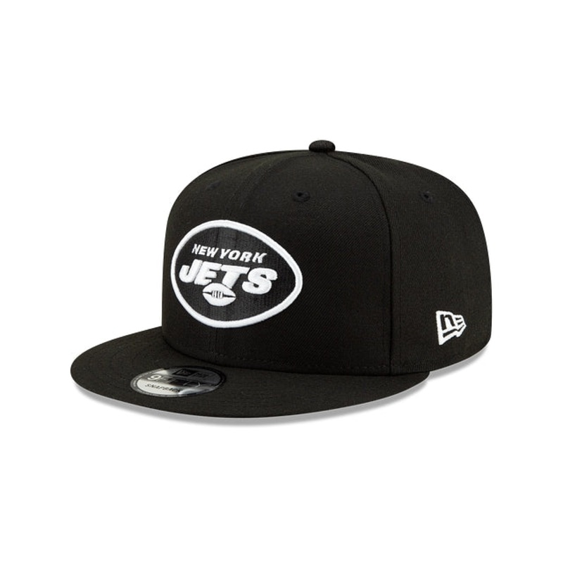 New York Jets Black and White 9FIFTY Snapback Hat One Size