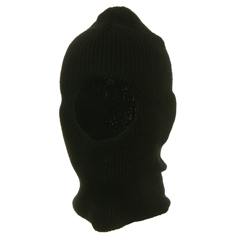 One Hole Rib Face Mask Black One Size