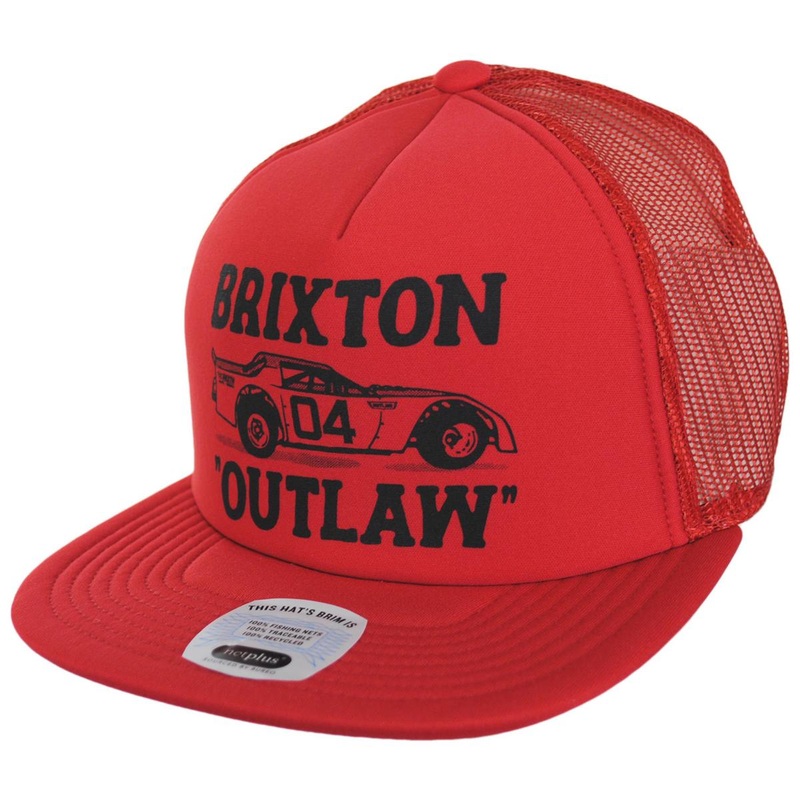Outlaw MP NetPlus Foam Mesh Snapback Trucker Baseball Cap RED/RED ADJUSTABLE