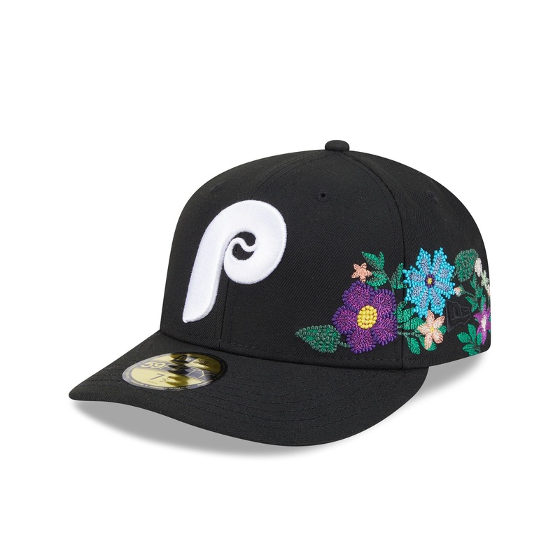 Philadelphia Phillies Tonal Florals Black 59FIFTY Fitted Hat 7