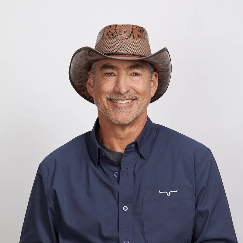 Sierra | Mens American Leather Cowboy Hat Brown SM