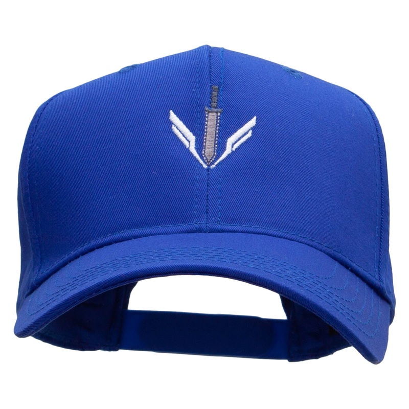 Sword Emblem Embroidered Cotton Twill Pro Style Cap Royal One Size