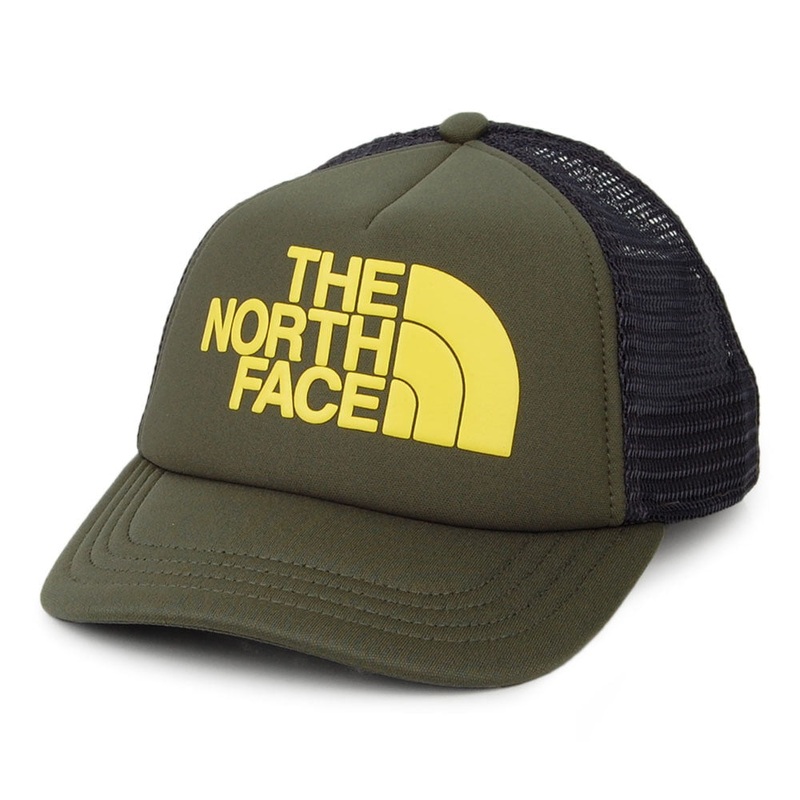 The North Face Hats Kids Logo Trucker Cap – Olive-Yellow YOUTH ADJ