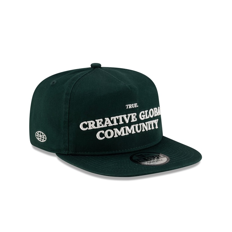TRUE. Dark Green Golfer Hat One Size