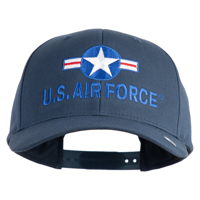 U.S. Air Force Roundel Embroidered Retro Cotton Blend Snapback Cap Navy One Size