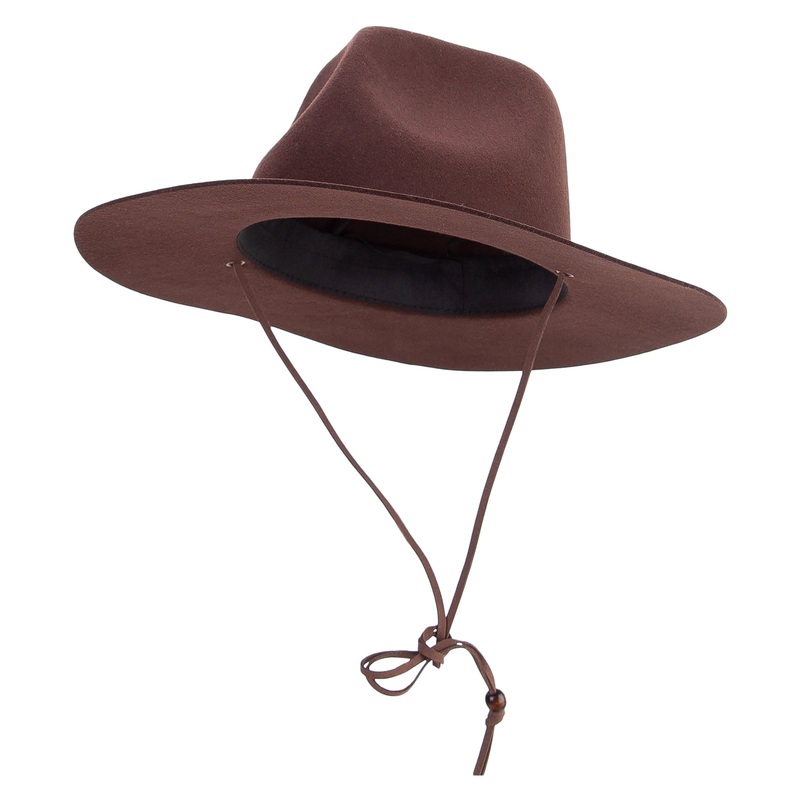 Unisex 3″ Stiff Felt 3.25″ Brim Fedora Dk Brown One Size
