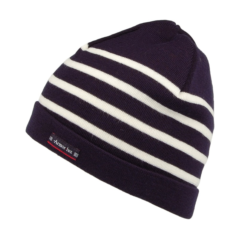 Armor Lux Alexandre Striped Beanie Hat – Navy-Cream 1-Size