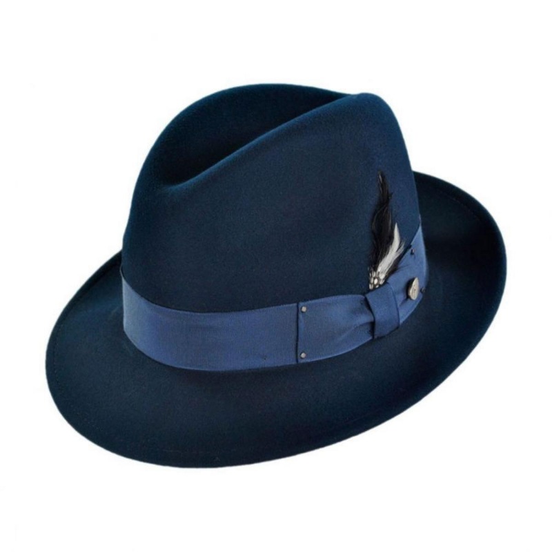 Blixen Wool LiteFelt Fedora Hat NAVY S